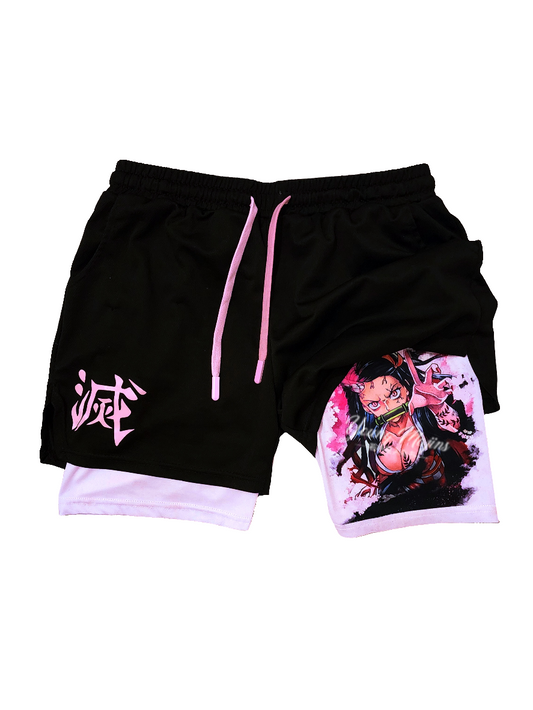 Nezuko Demon Mode "Anime × Gym" Shorts