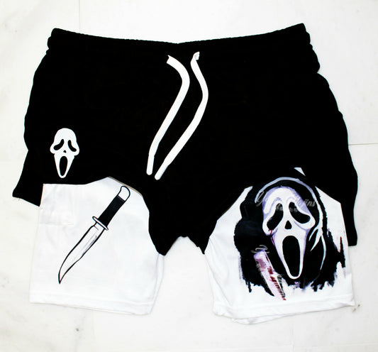 Ghost Face " Halloween" Gym Shorts