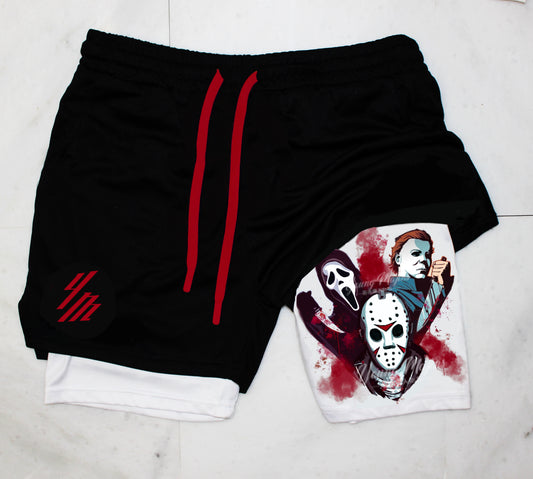 Slashers" Red Halloween" Gym Shorts